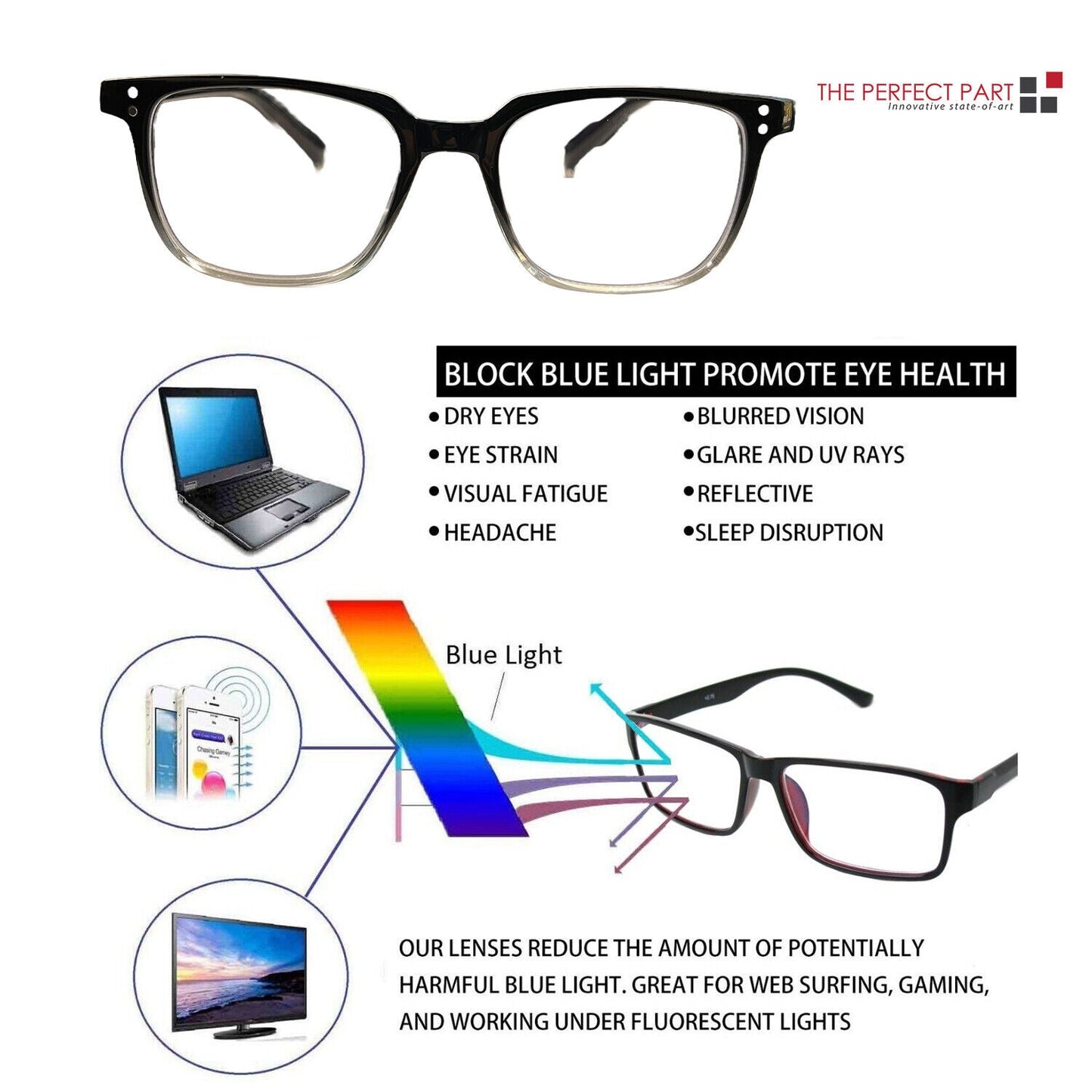 2 PK Unisex Blue Light Blocking Reading Glasses Computer Readers For