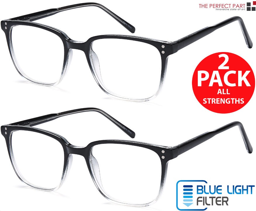 2 PK Unisex Blue Light Blocking Reading Glasses Computer Readers For