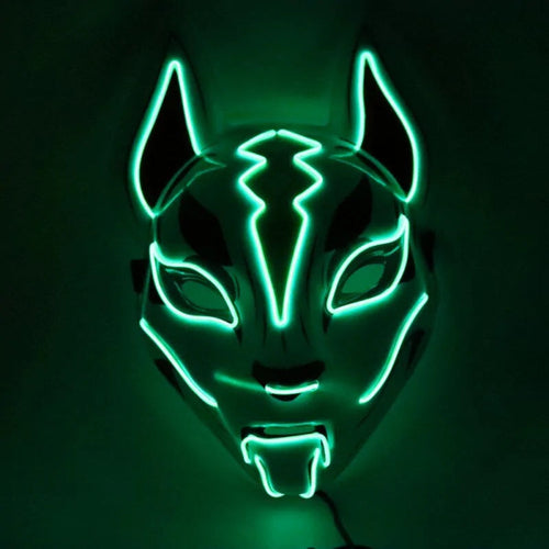 Neon LED Luminous Joker Mask with EL Wire - Halloween Carnival Costume