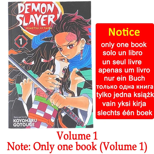 1 Book Anime Demon Slayer Kimetsu No Vol 1 Yaiba Japan Youth Teens