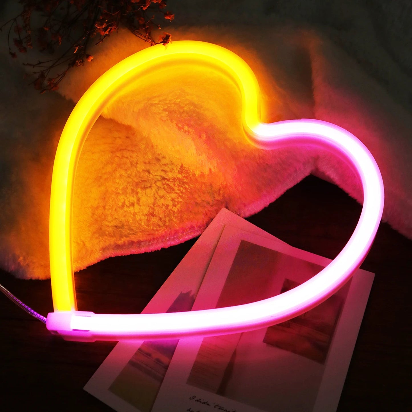 Heart Valentines Day LED Neon Signs Lightning Gaming Room Decoration