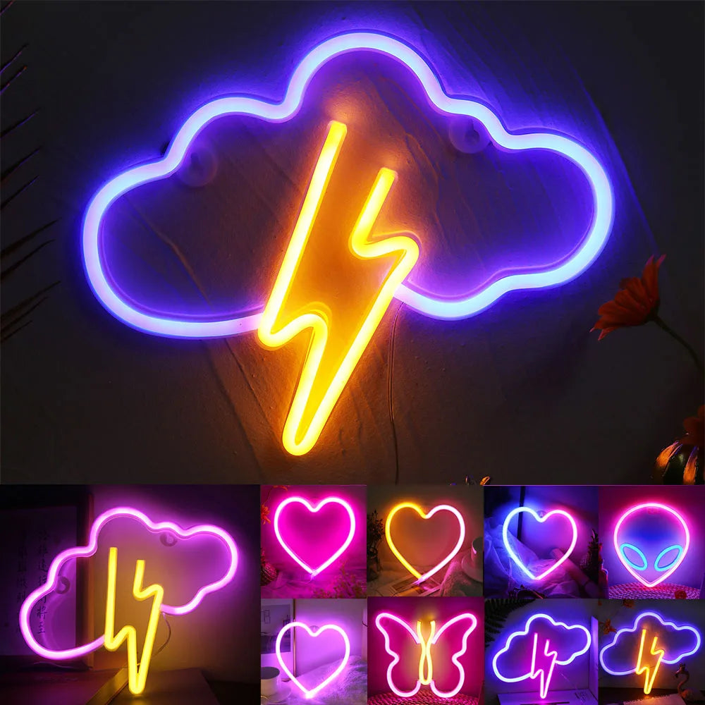 Heart Valentines Day LED Neon Signs Lightning Gaming Room Decoration