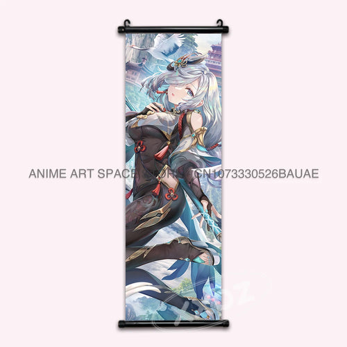 Genshin Impact Hanging Painting Hu Tao Home Decor Canvas Anime Poster