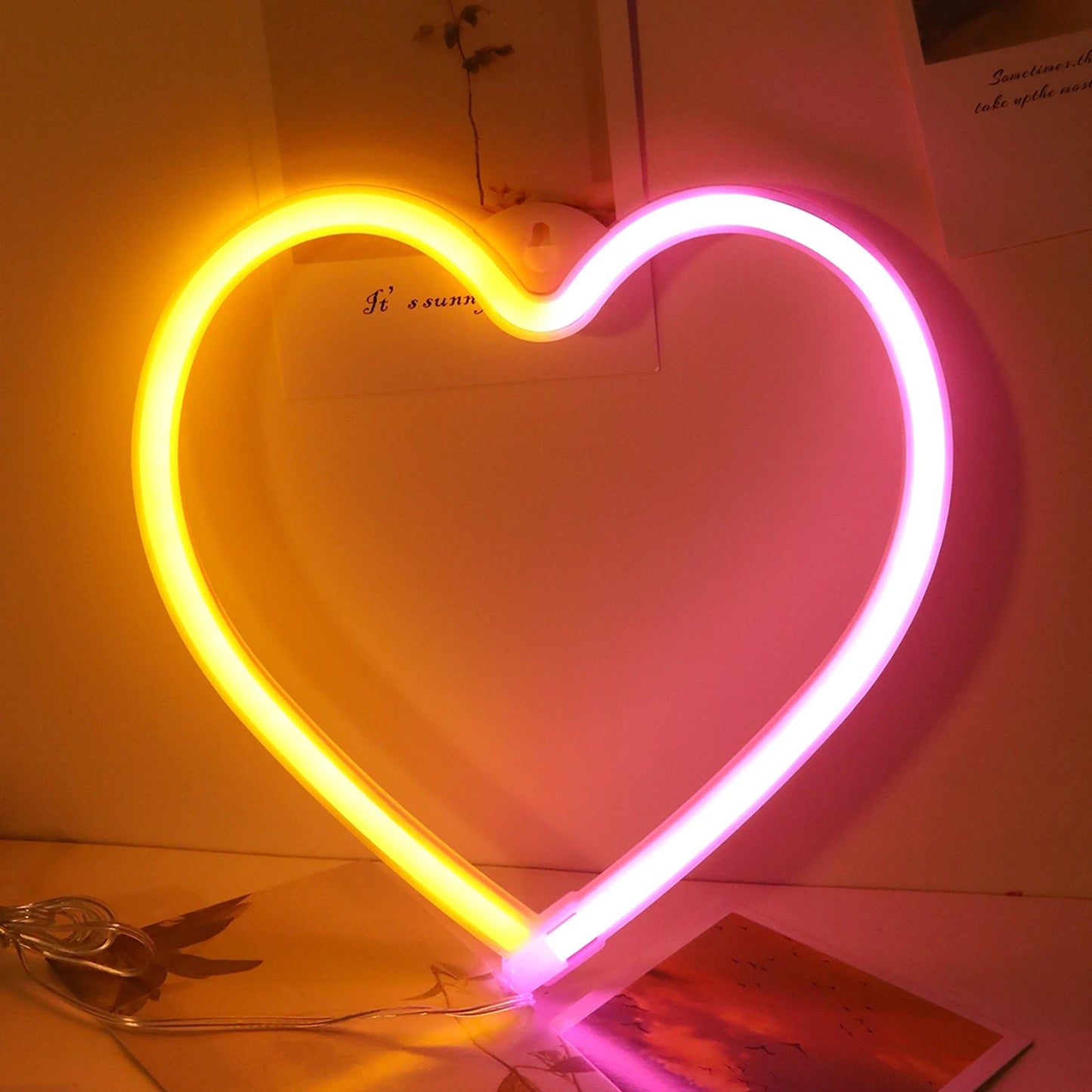 Heart Valentines Day LED Neon Signs Lightning Gaming Room Decoration