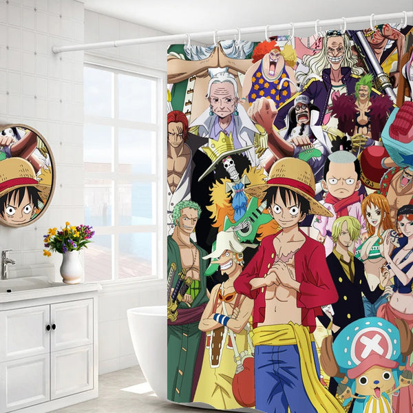 Anime Shower Curtain Waterproof Shower Curtain Bathroom Polyester Girl
