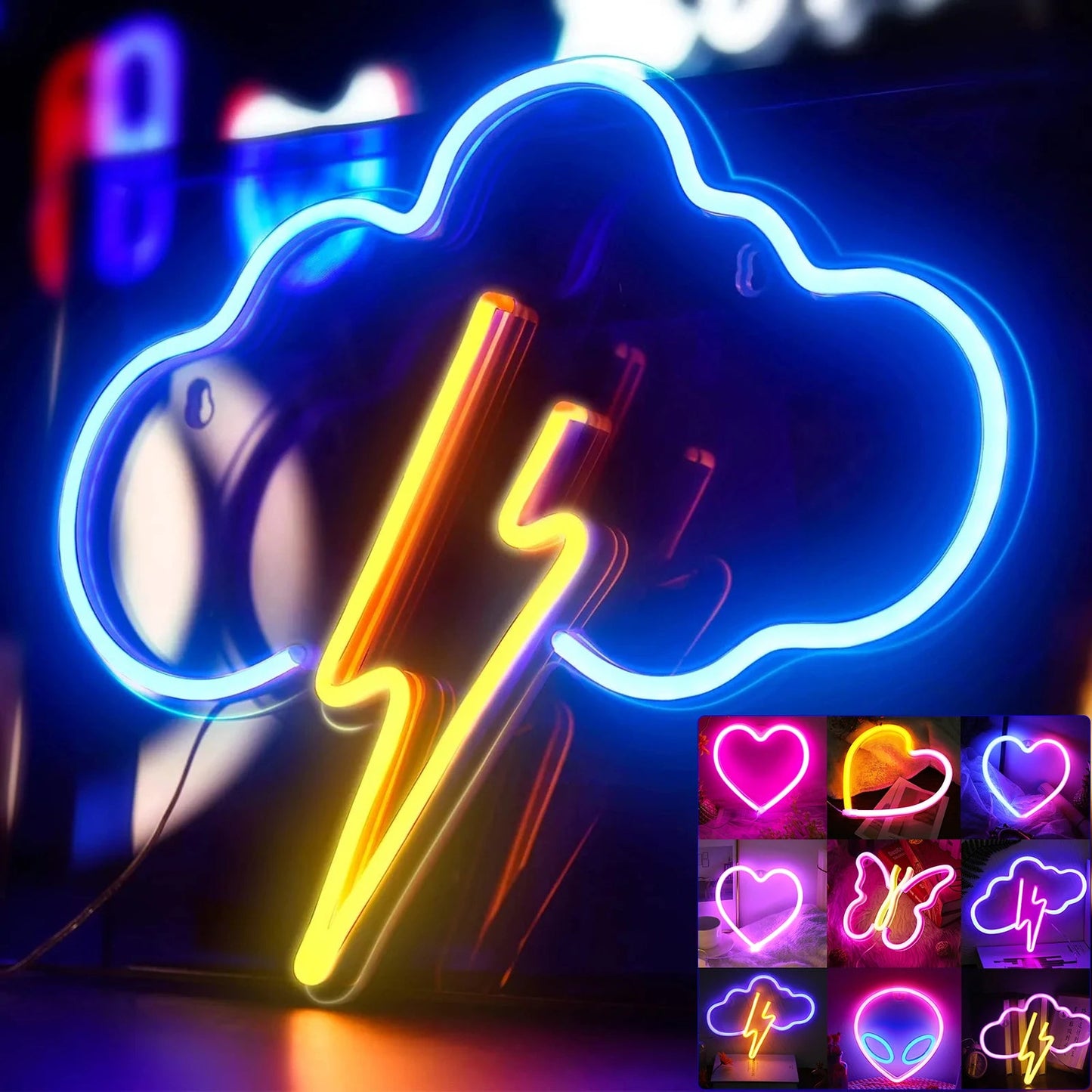 Heart Valentines Day LED Neon Signs Lightning Gaming Room Decoration