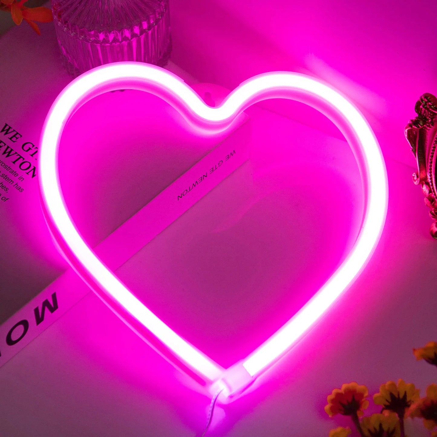 Heart Valentines Day LED Neon Signs Lightning Gaming Room Decoration