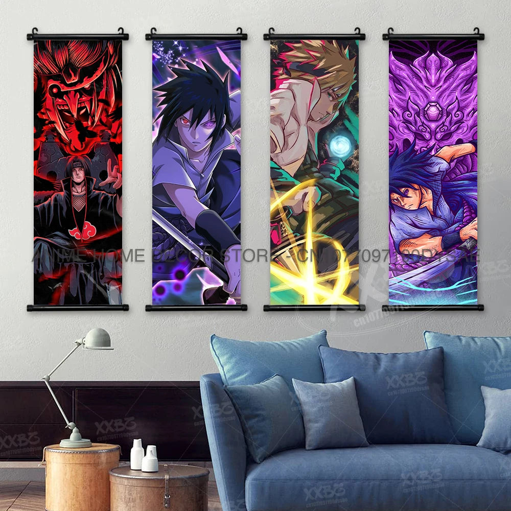 Uzumaki Naruto Posters Sasuke Home Decor Uchiha Madara Hanging