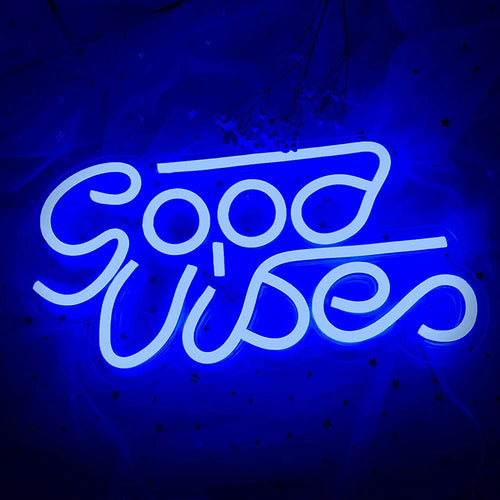 Large Size Good Vibes Neon Signs for Room Decor Game Shaped LED Neon