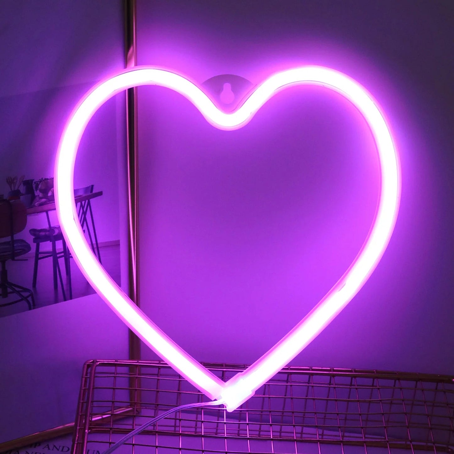 Heart Valentines Day LED Neon Signs Lightning Gaming Room Decoration