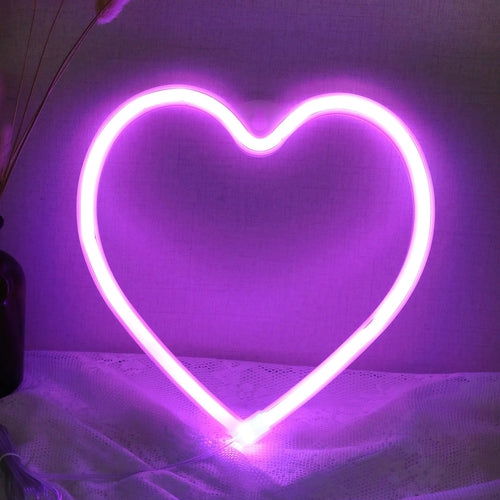 Heart Valentines Day LED Neon Signs Lightning Gaming Room Decoration