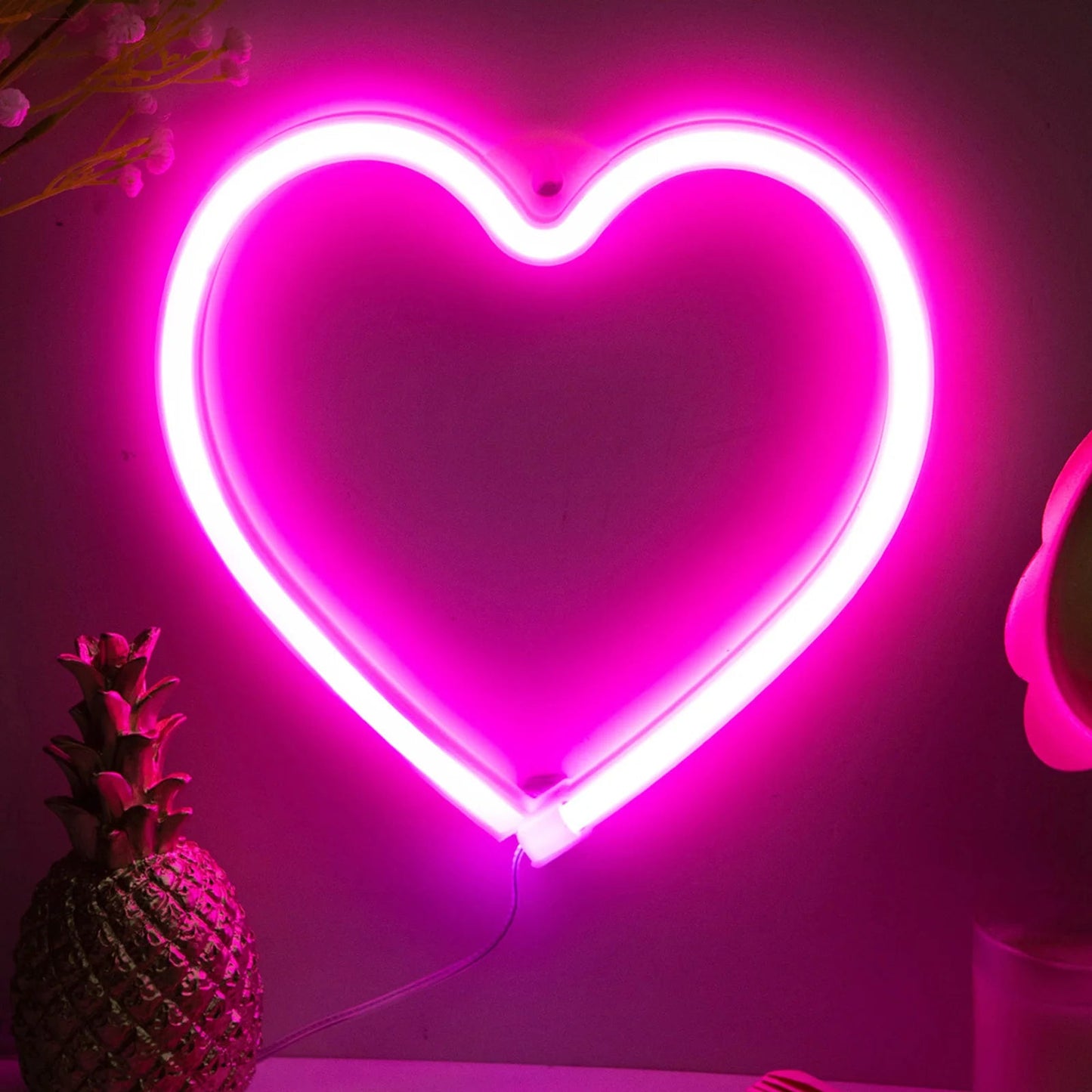 Heart Valentines Day LED Neon Signs Lightning Gaming Room Decoration