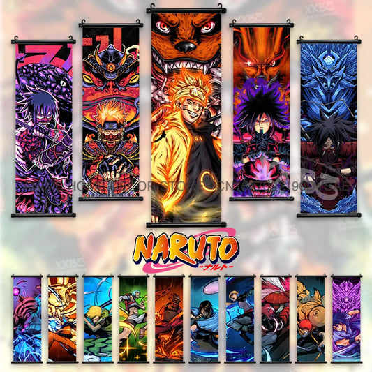 Uzumaki Naruto Posters Sasuke Home Decor Uchiha Madara Hanging