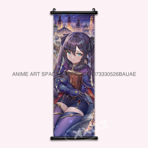 Genshin Impact Hanging Painting Hu Tao Home Decor Canvas Anime Poster