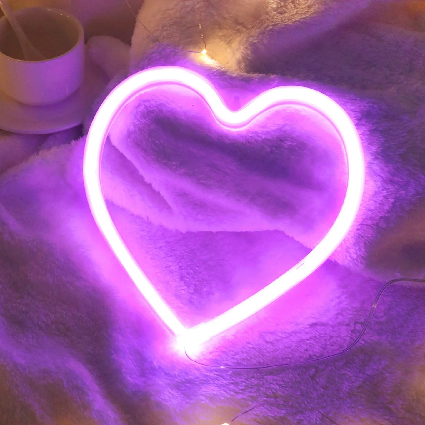 Heart Valentines Day LED Neon Signs Lightning Gaming Room Decoration