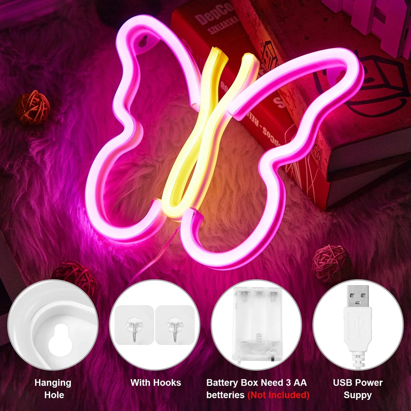 Heart Valentines Day LED Neon Signs Lightning Gaming Room Decoration