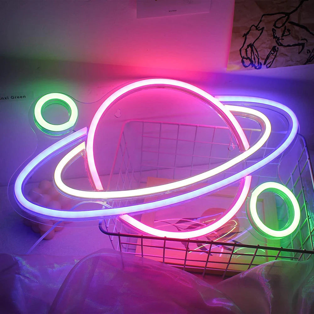 Large Size Good Vibes Neon Signs for Room Decor Game Shaped LED Neon