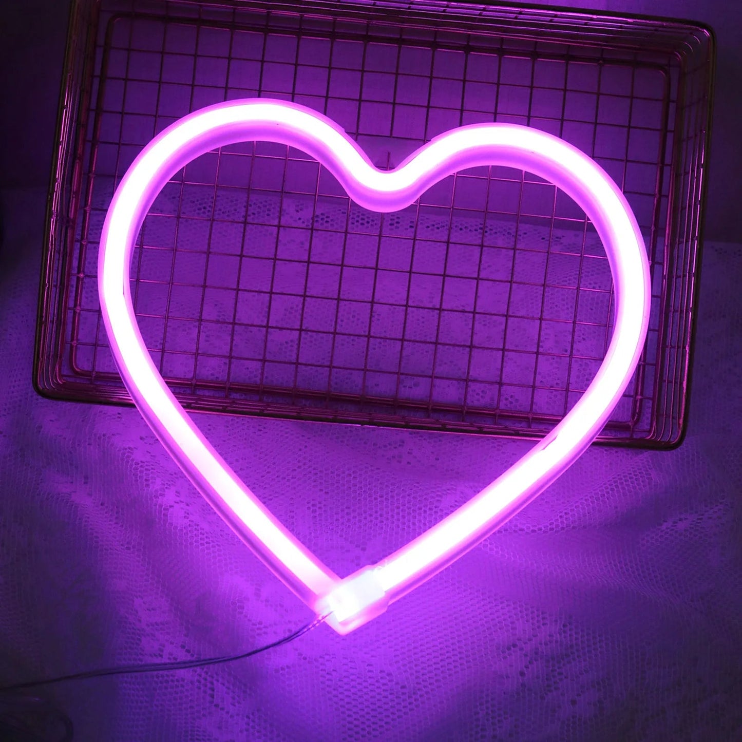 Heart Valentines Day LED Neon Signs Lightning Gaming Room Decoration