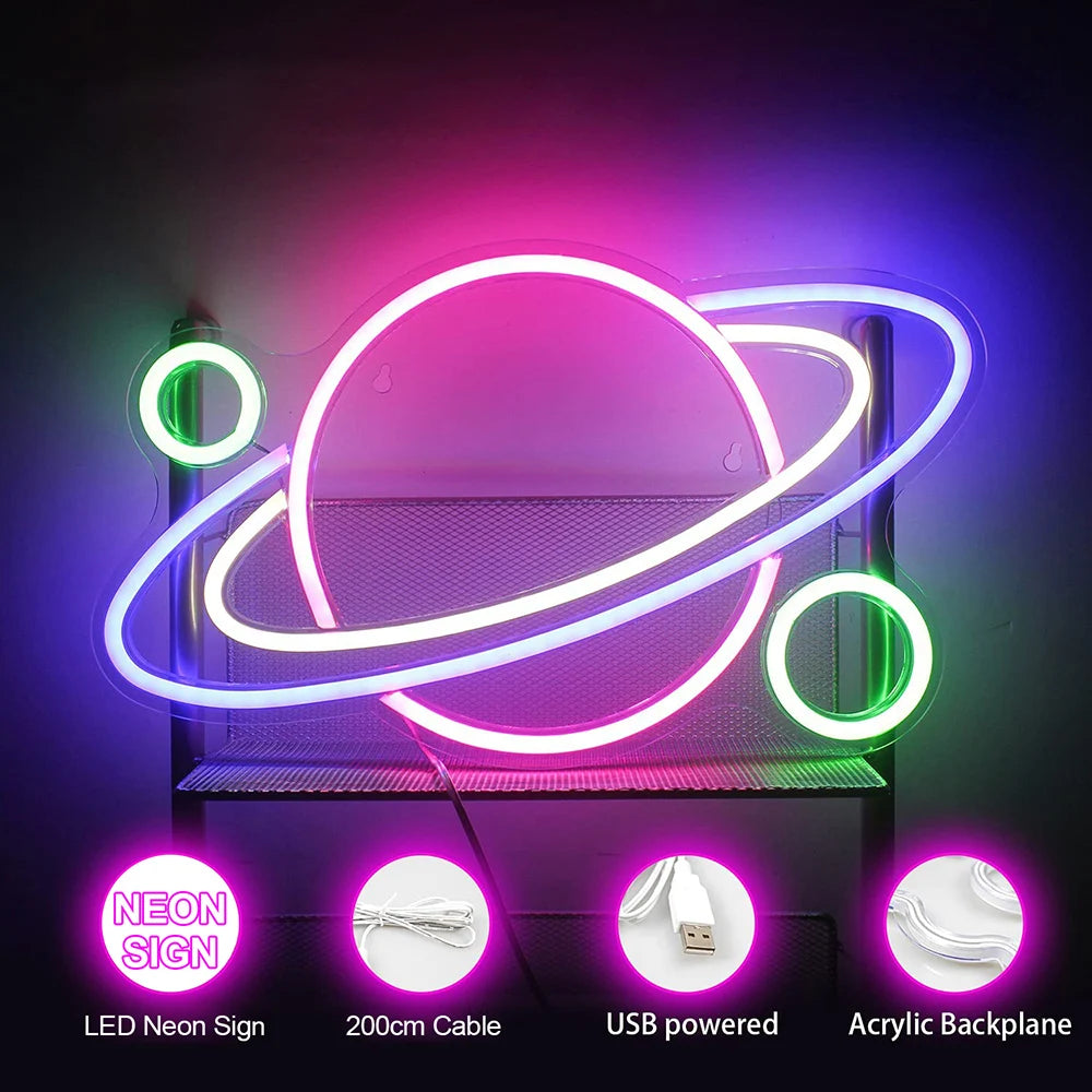 Large Size Good Vibes Neon Signs for Room Decor Game Shaped LED Neon