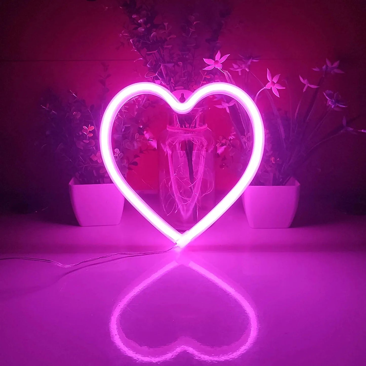 Heart Valentines Day LED Neon Signs Lightning Gaming Room Decoration