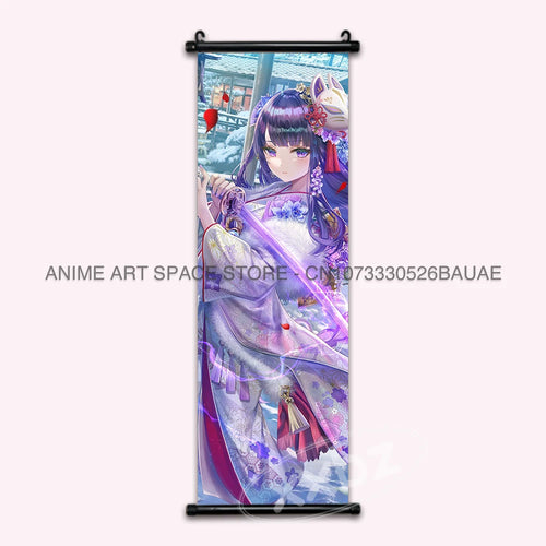 Genshin Impact Hanging Painting Hu Tao Home Decor Canvas Anime Poster