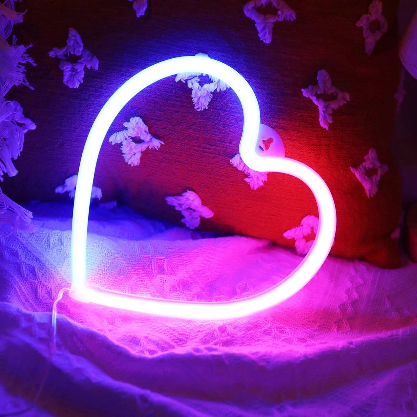 Heart Valentines Day LED Neon Signs Lightning Gaming Room Decoration