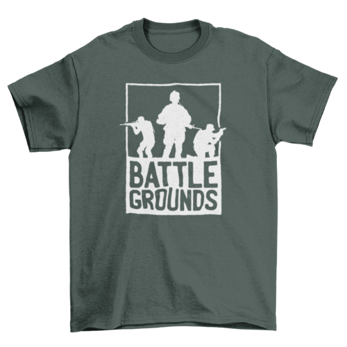 Battlegrounds Battle Royale Gaming Army Soldier Silhouettes T-shirt