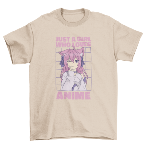 Girl who loves anime t-shirt