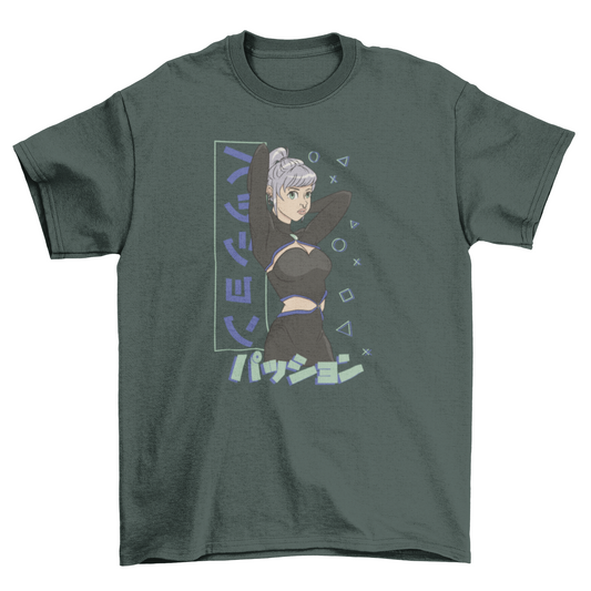 Gaming anime girl t-shirt