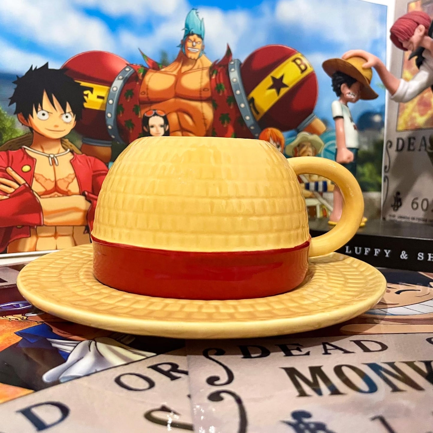 One Piece Anime Novelty Coffee Mugs Luffy Hat Coffee Cup Fans Gfits