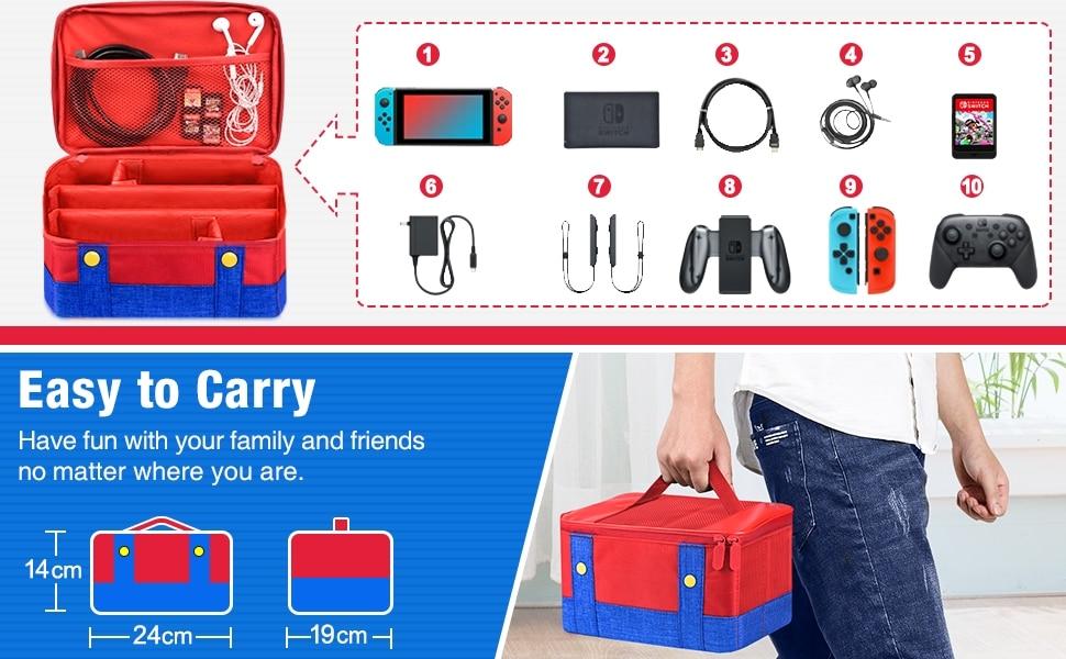 Large Carrying Case for Nintendo Switch Console Travel Storage Bag