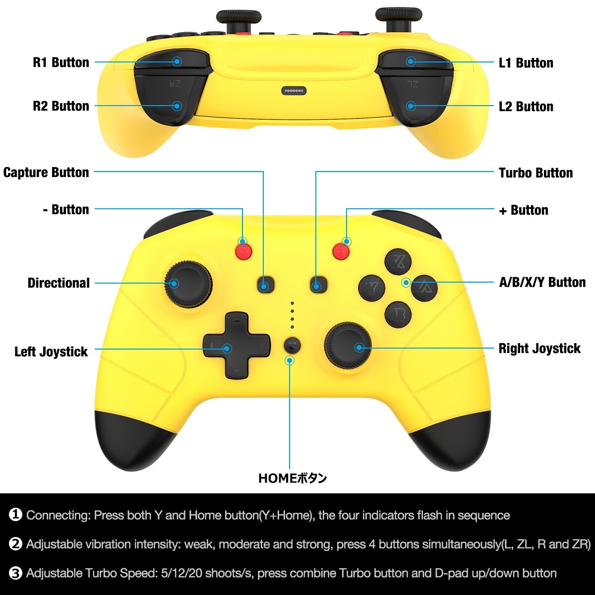 Pro Controllers for Nintendo Switch/Switch Lite Wireless Gamepad Video