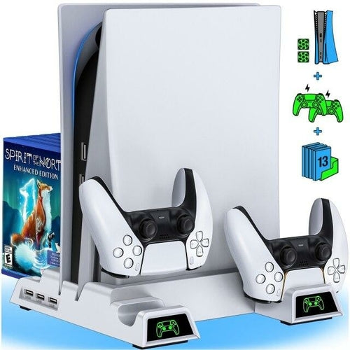 For PS5 Charging Dock Station Vertical Stand Cooling Fan For PS5 with